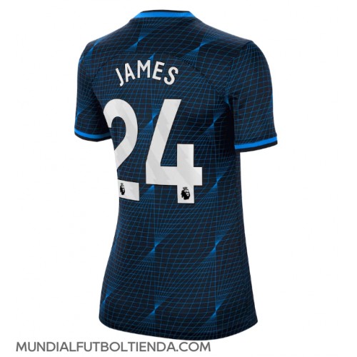 Camiseta Chelsea Reece James #24 Segunda Equipación Replica 2023-24 para mujer mangas cortas